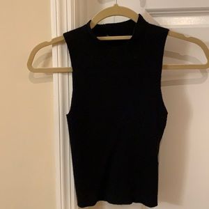 Black crop sweater tank